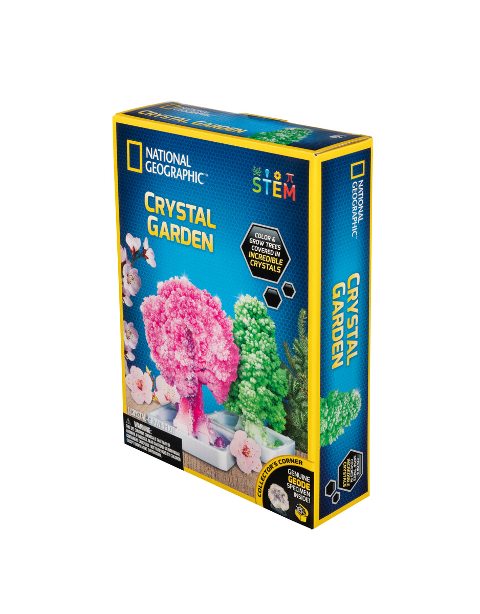 NATIONAL GEOGRAPHIC Kids Crystal Growing Kit - Grow 6 Crystal Trees in Just  6 Hours, Educational STEM Craft Kit with Art Supplies and Geode Specimen